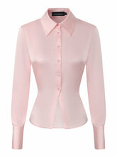 Eva Tie-Back Satin Pink Shirt | Nana Jacqueline