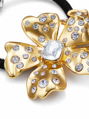 Lilenne Floral Crystal Gold Hair Tie | Nana Jacqueline