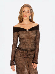 Evelina Top: Black Lace Top for Date Night | Nana Jacqueline