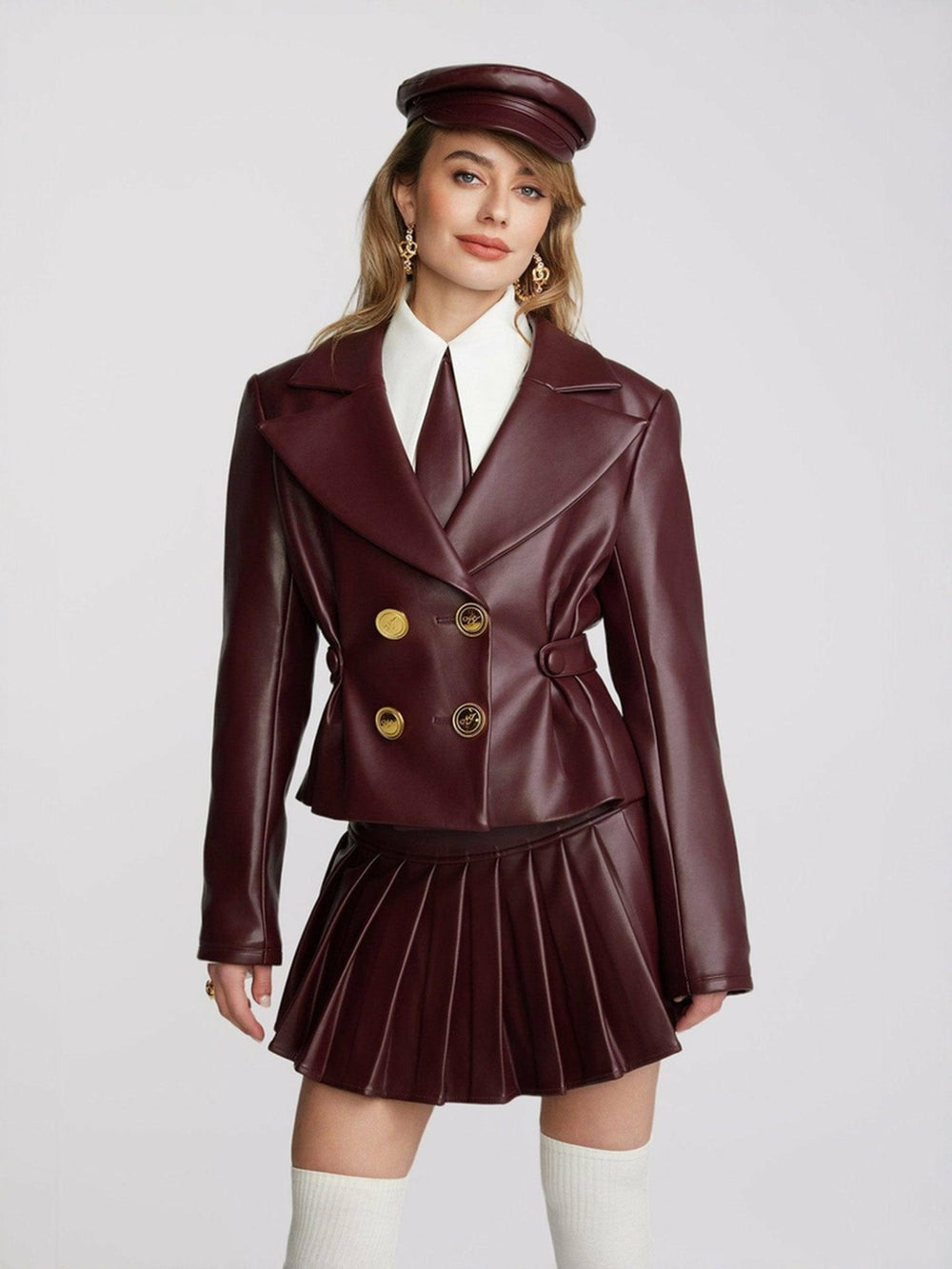 Mirabel Faux Leather Jacket: Brown Jacket for Date Night | Nana Jacqueline