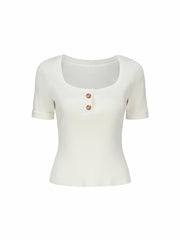 Gemma Top: White Knit Top for Brunch | Nana Jacqueline