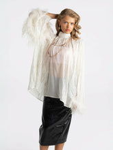 Keira Feather Top: White Top for Bachelorette Party | Nana Jacqueline