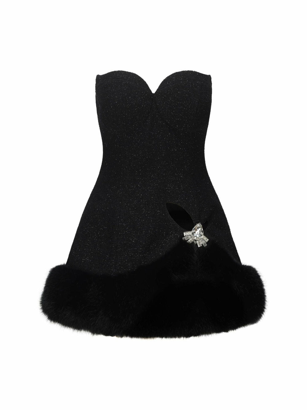 Alexandra Fur Top: Black Mini Dress for Cocktail Party | Nana Jacqueline