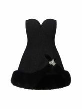 Alexandra Fur Top: Black Mini Dress for Cocktail Party | Nana Jacqueline