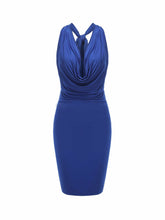 Jennifer Dress: Blue Midi Dress for Cocktail Party | Nana Jacqueline