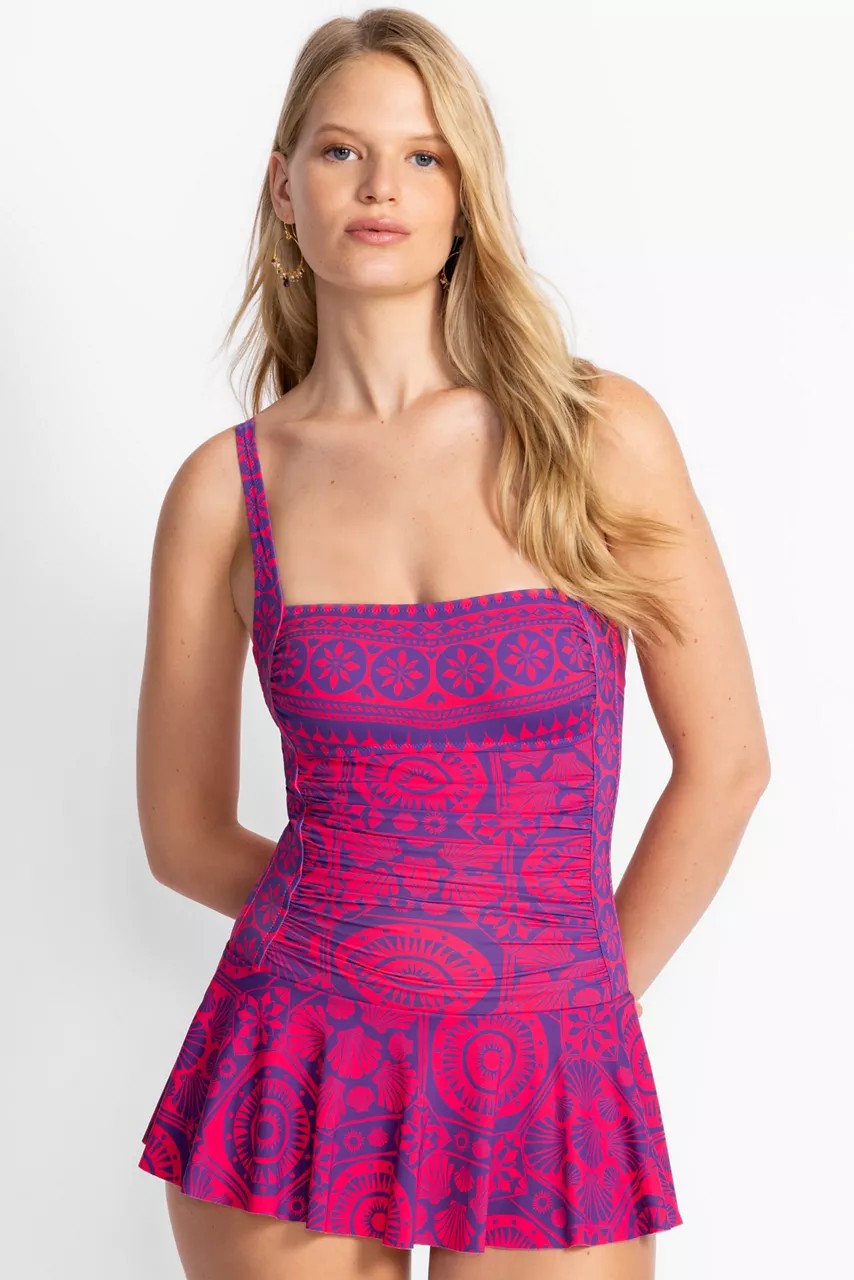Johnny Was MARYSOL RUCHED SKIRTED ONE PIECE
