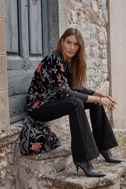 Johnny Was RELAXED SCHIFFLI CROPPED KIMONO
