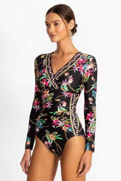 Johnny Was MILLER RUCHED WRAP SURF ONE PIECE
