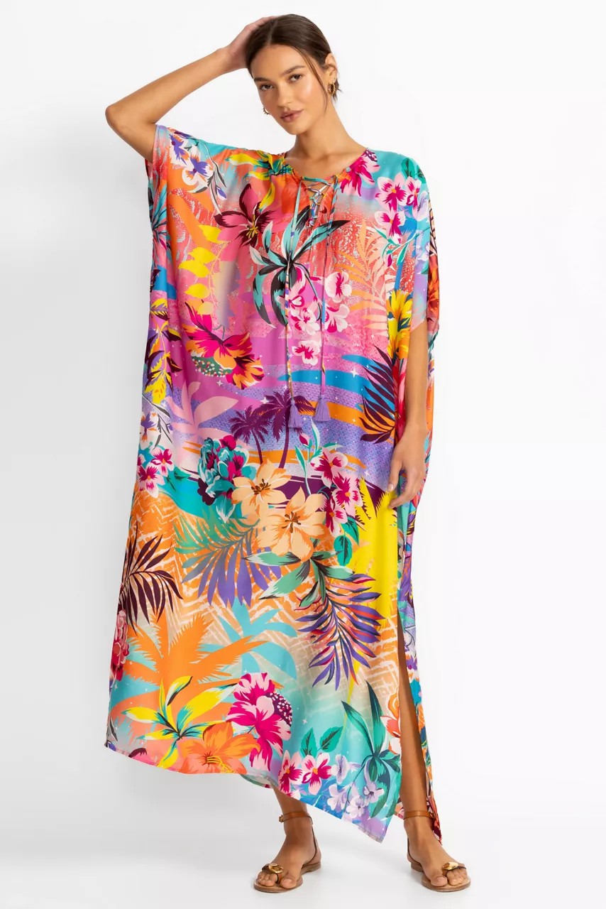 Johnny Was ZERU TIE NECK MAXI KAFTAN