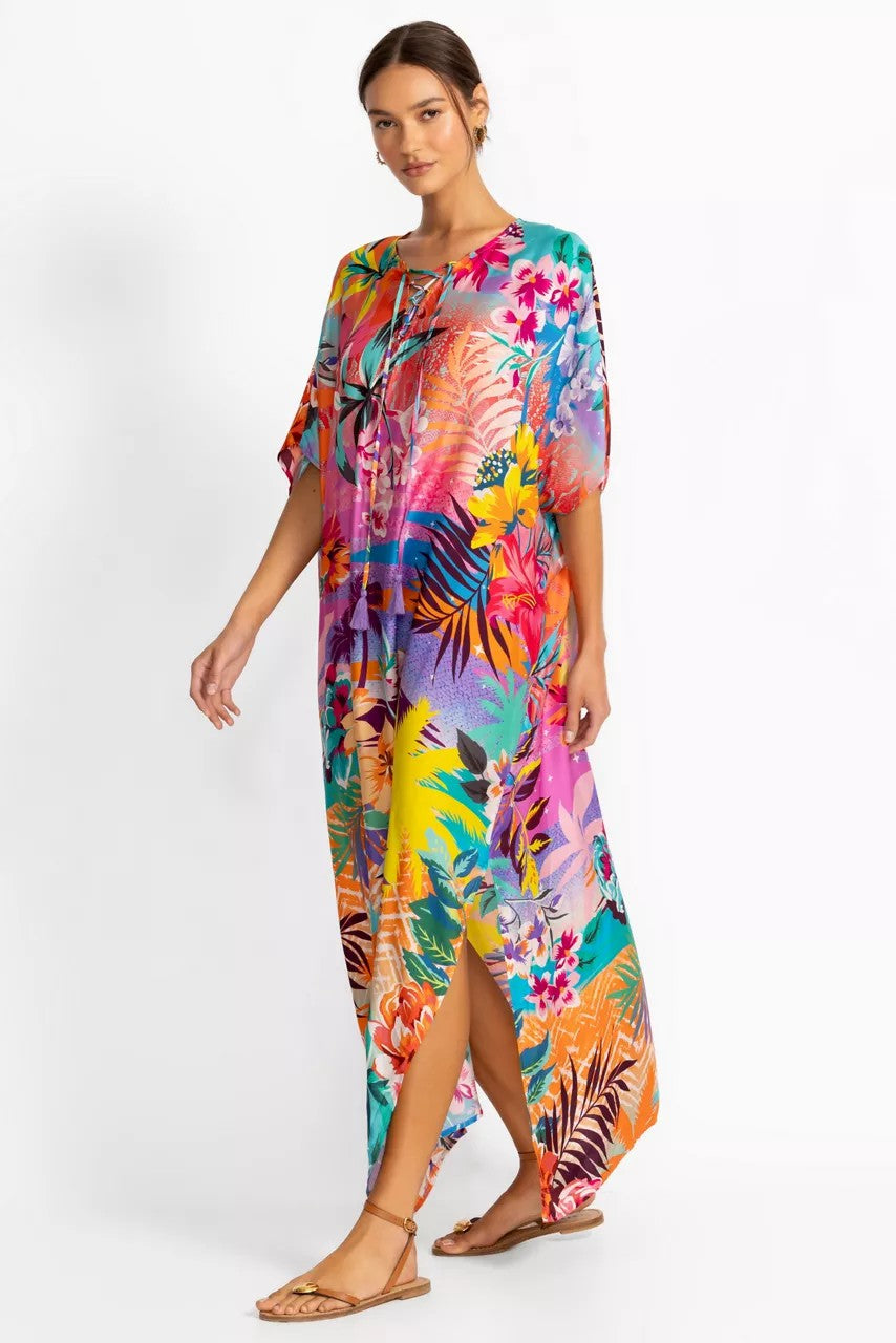 Johnny Was ZERU TIE NECK MAXI KAFTAN