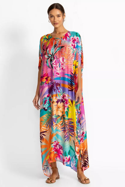 Johnny Was ZERU TIE NECK MAXI KAFTAN