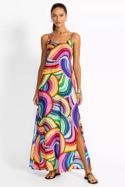 Johnny Was ABEL BACK SMOCKING SLIP MAXI DRESS