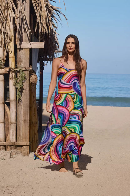 Johnny Was ABEL BACK SMOCKING SLIP MAXI DRESS