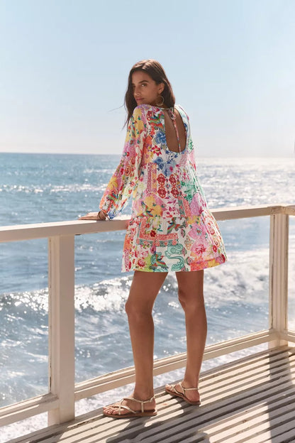 Johnny Was PAULA TIERED MINI DRESS