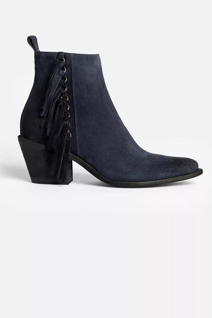 Johnny Was FRINGE ITALIAN SUEDE ANKLE BOOT