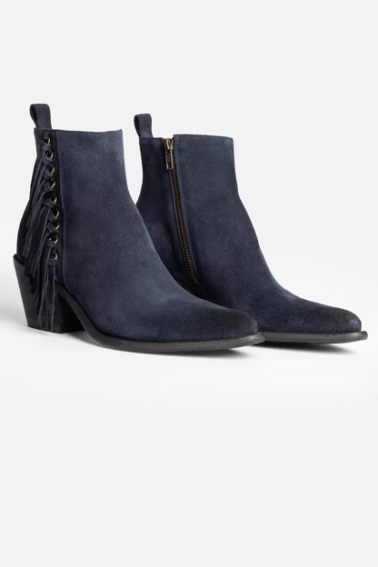 Johnny Was FRINGE ITALIAN SUEDE ANKLE BOOT