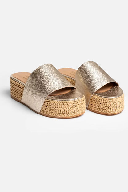 Johnny Was RAFFIA PLATFORM SLIDE