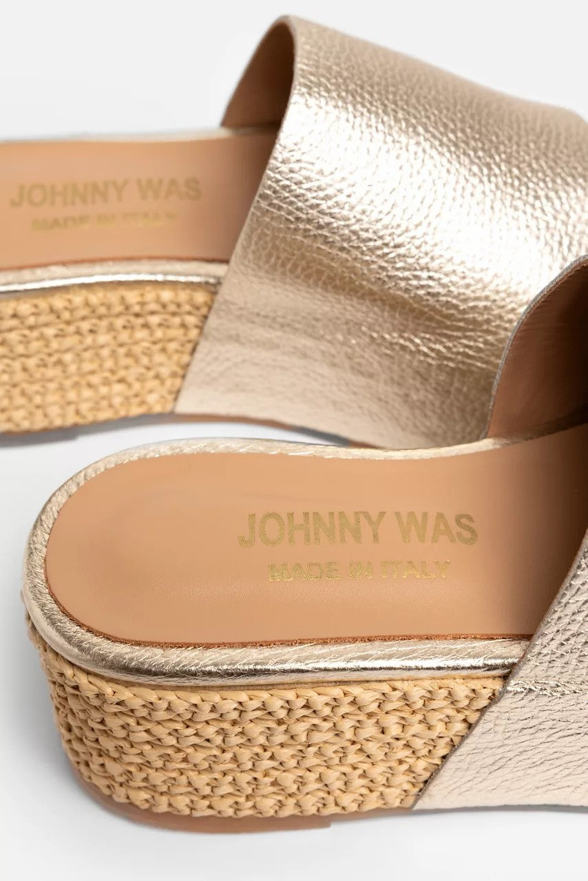 Johnny Was RAFFIA PLATFORM SLIDE