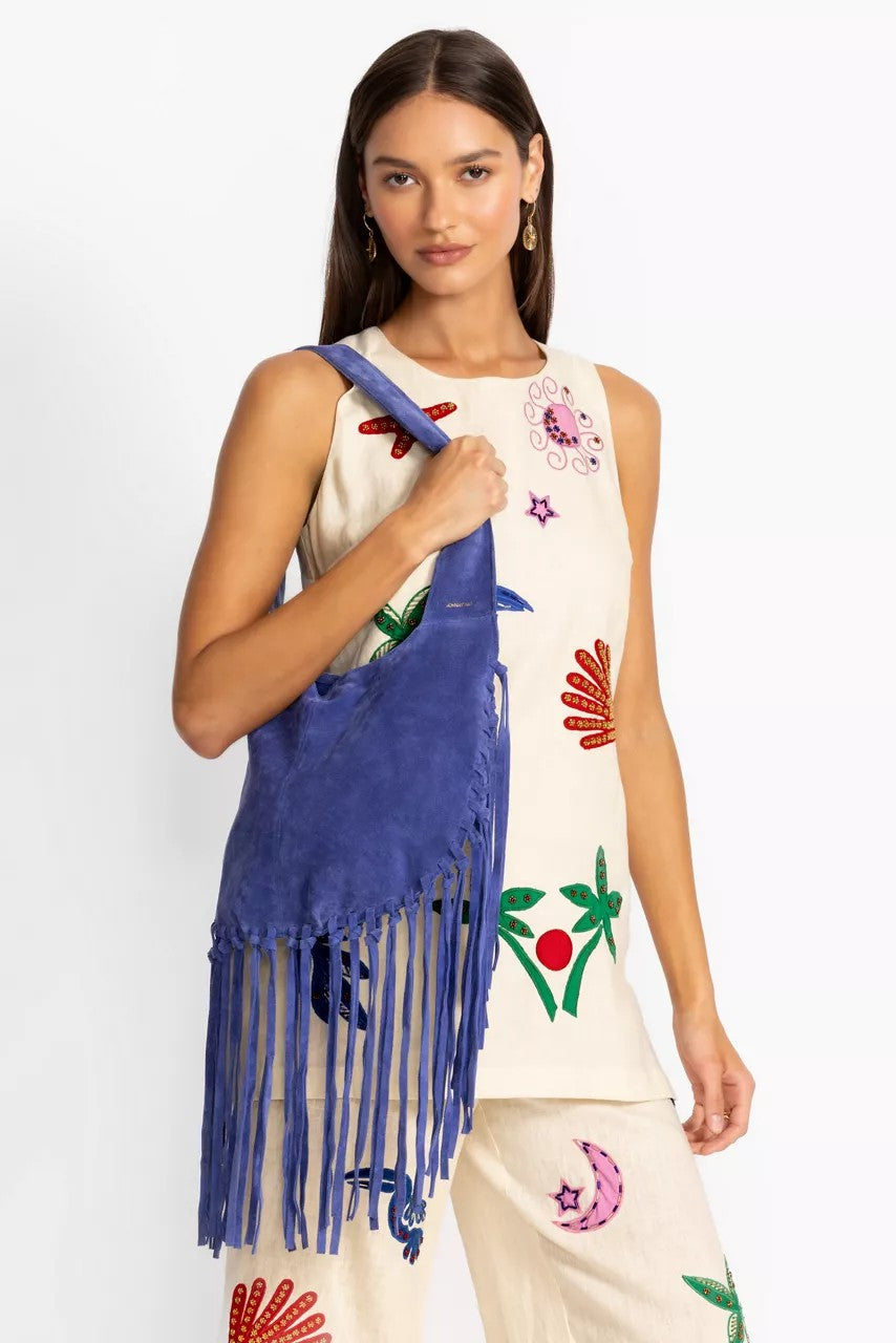 Johnny Was WESTERN ITALIAN SUEDE FRINGE BAG