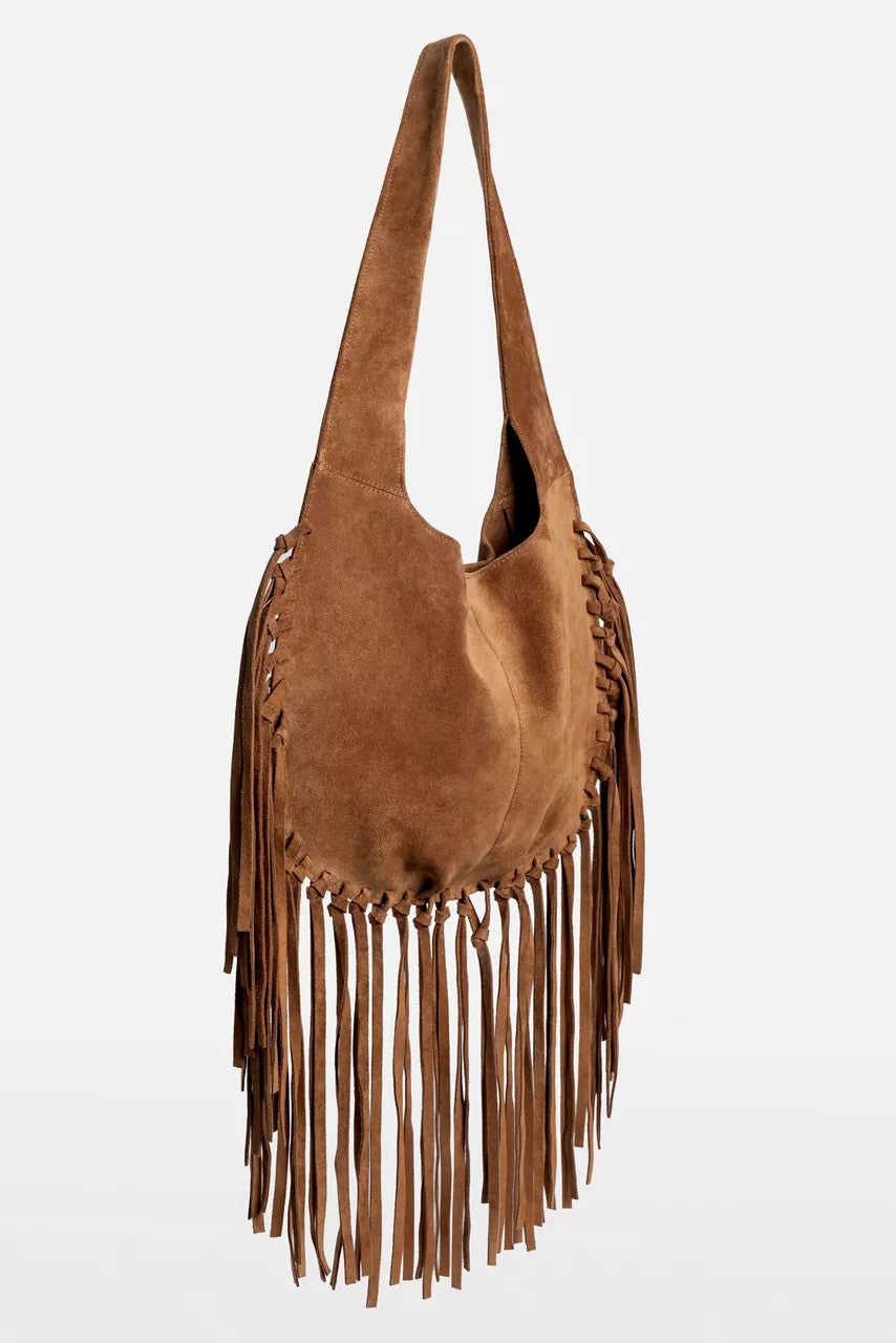 Johnny Was WESTERN ITALIAN SUEDE FRINGE BAG