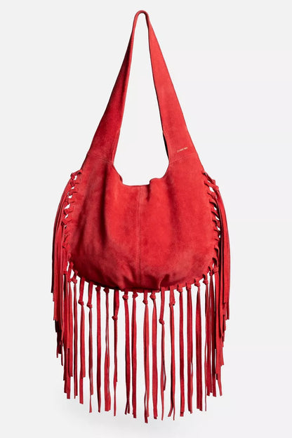 Johnny Was WESTERN ITALIAN SUEDE FRINGE BAG
