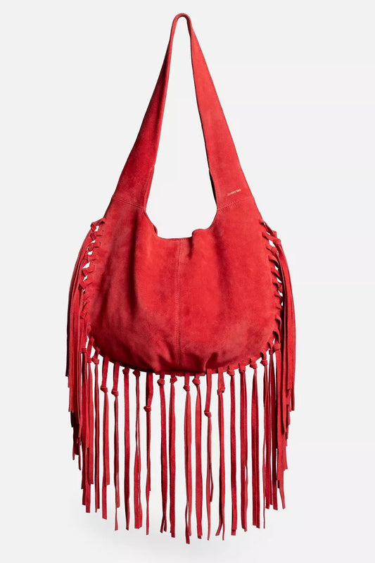 Johnny Was WESTERN ITALIAN SUEDE FRINGE BAG