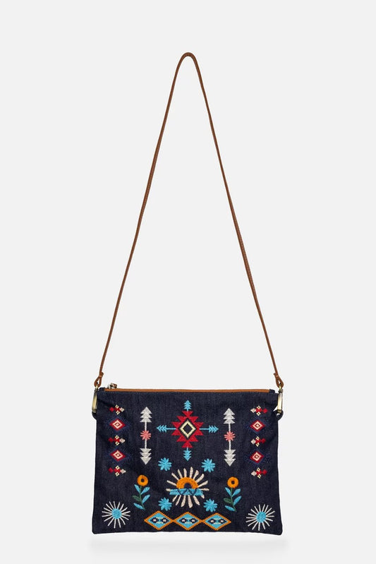 Johnny Was DENIM CROSSBODY BAG
