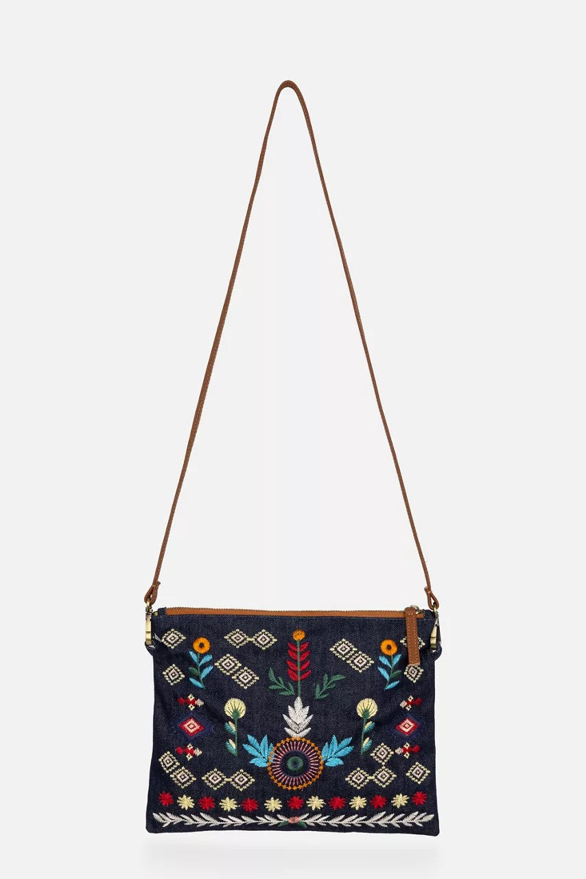Johnny Was DENIM CROSSBODY BAG