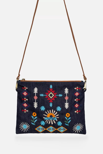 Johnny Was DENIM CROSSBODY BAG