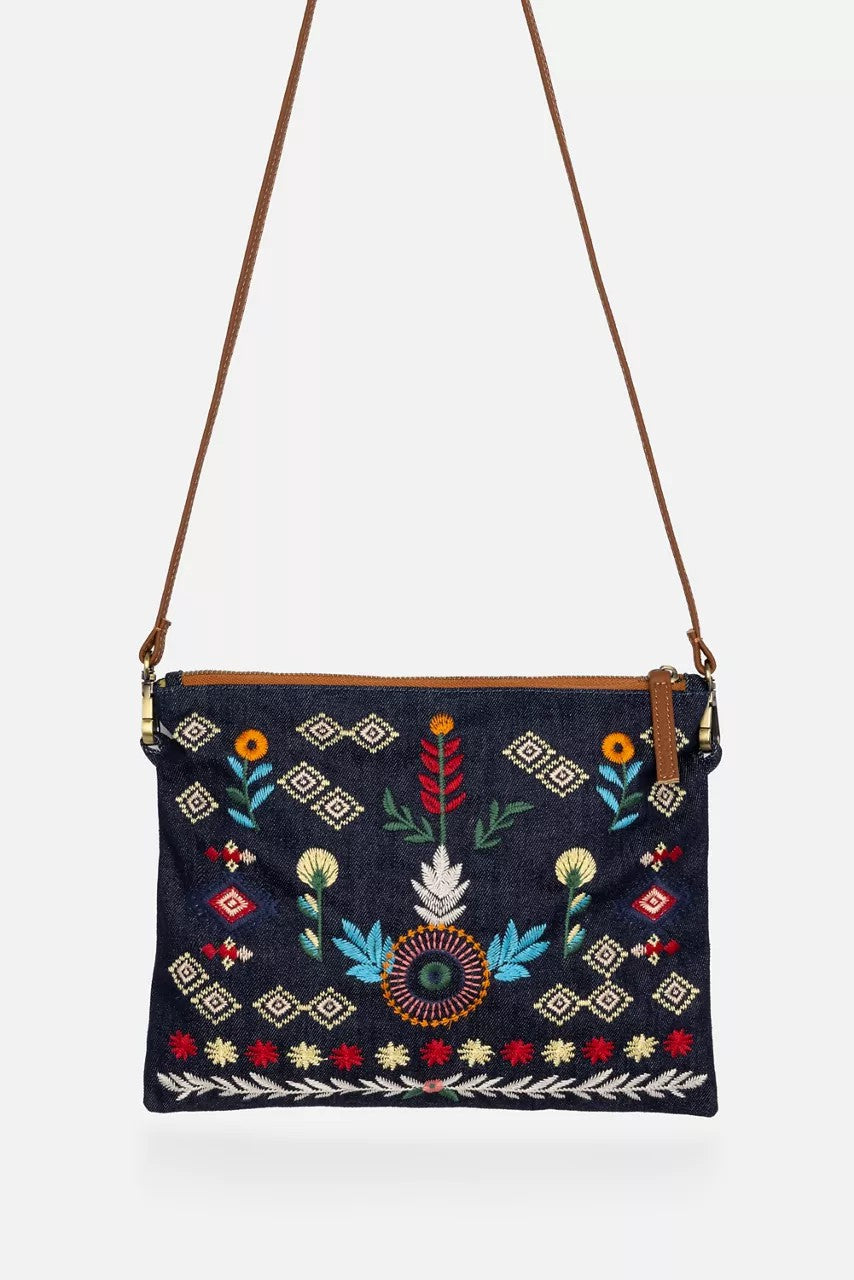 Johnny Was DENIM CROSSBODY BAG