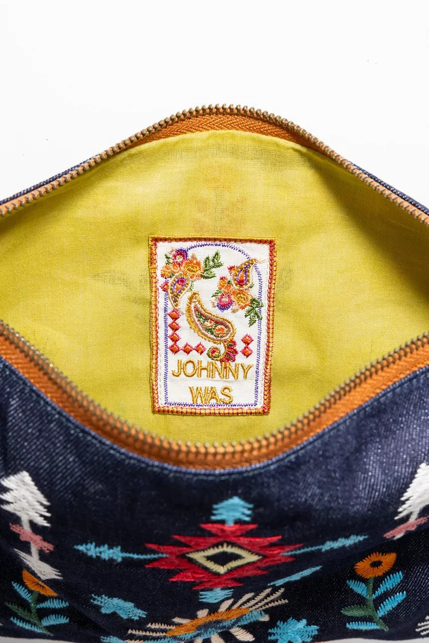 Johnny Was DENIM CROSSBODY BAG