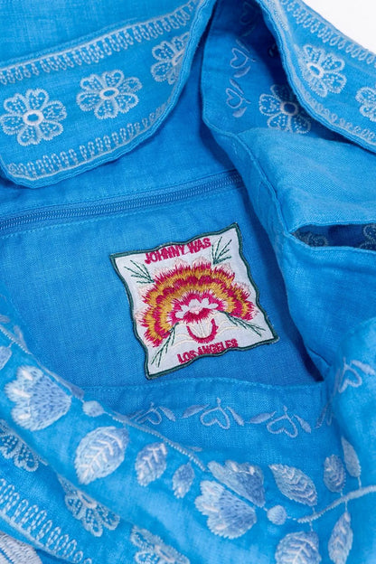 Johnny Was WIDE STRAP LINEN TOTE BAG