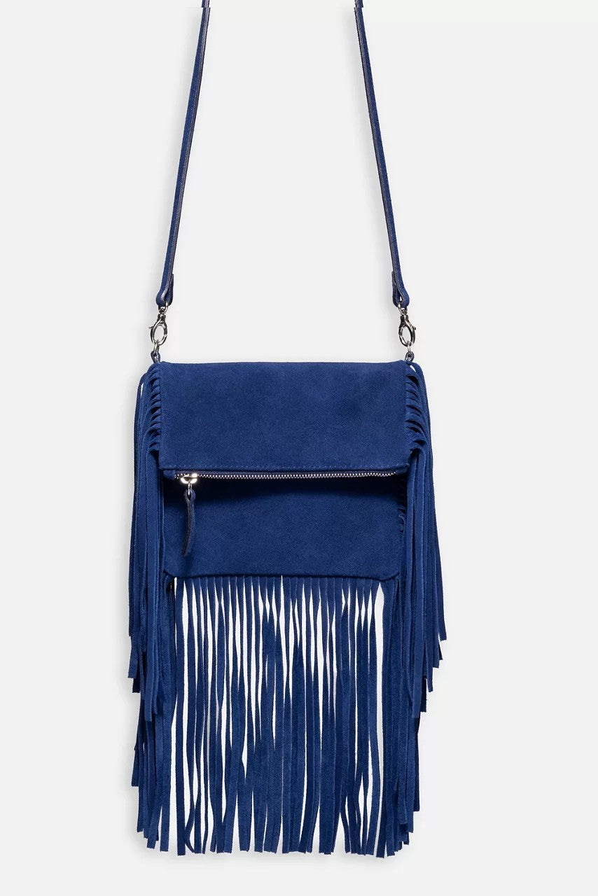 Johnny Was OCEANO ITALIAN SUEDE FOLDOVER FRINGE CROSSBODY