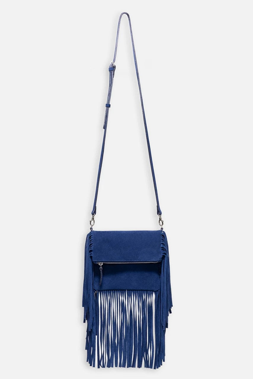 Johnny Was OCEANO ITALIAN SUEDE FOLDOVER FRINGE CROSSBODY