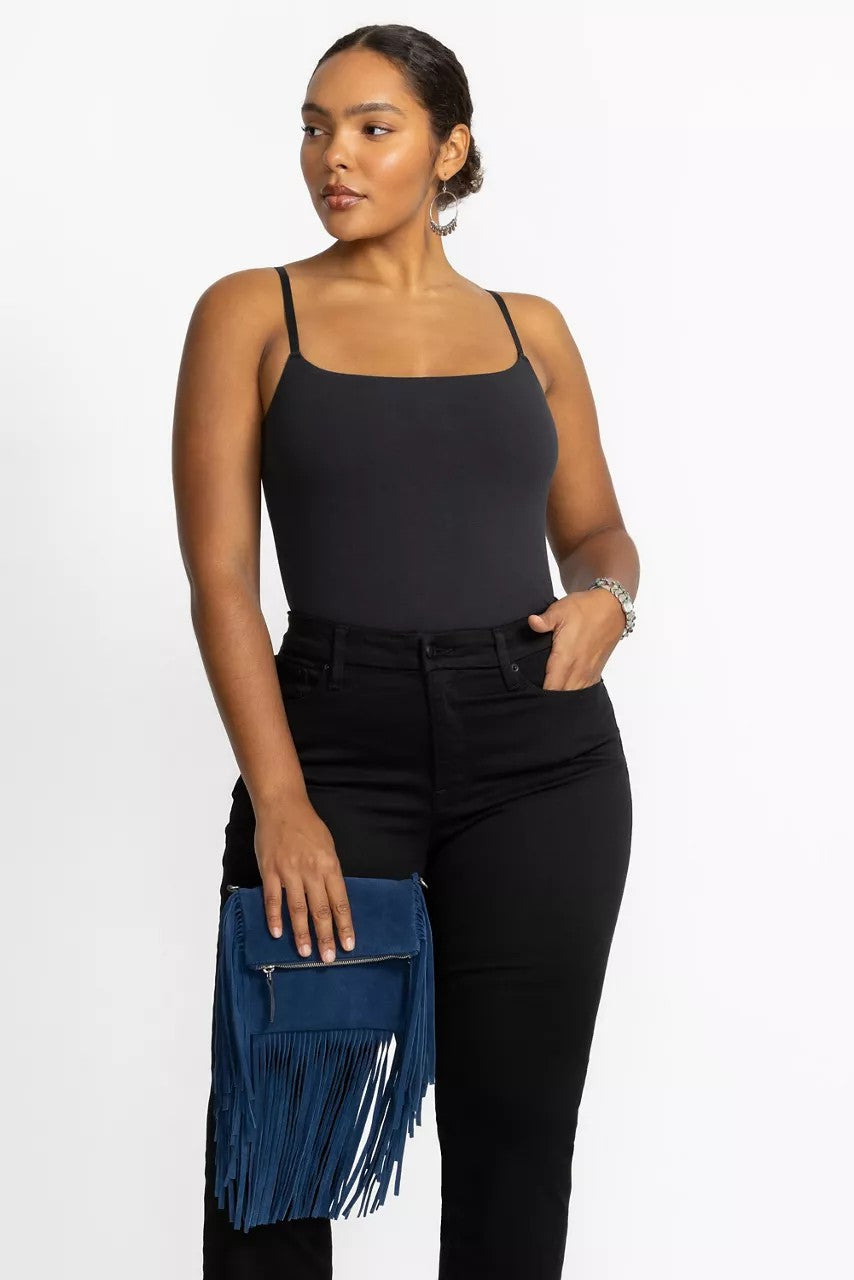 Johnny Was OCEANO ITALIAN SUEDE FOLDOVER FRINGE CROSSBODY