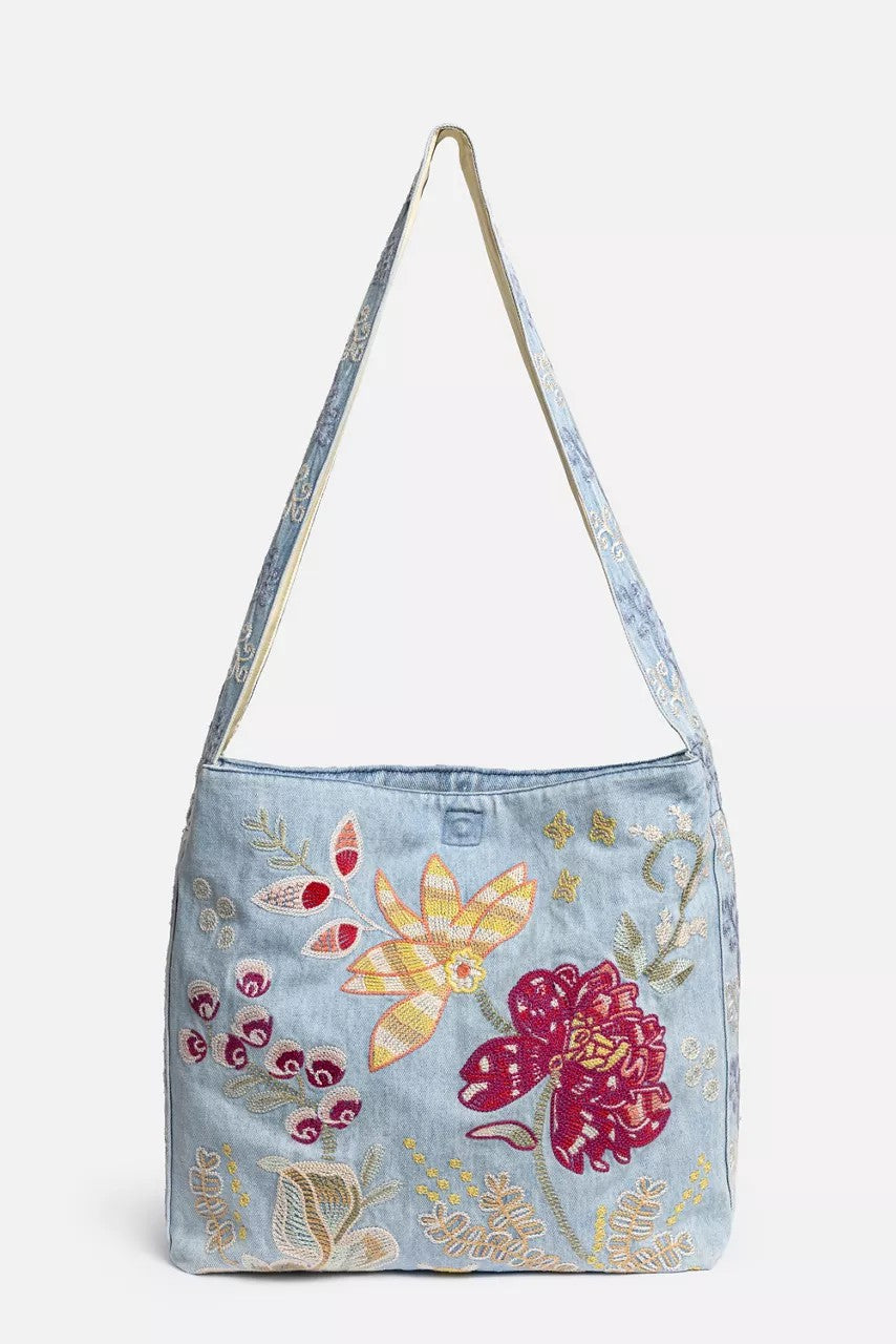 Johnny Was WIDE STRAP DENIM TOTE BAG