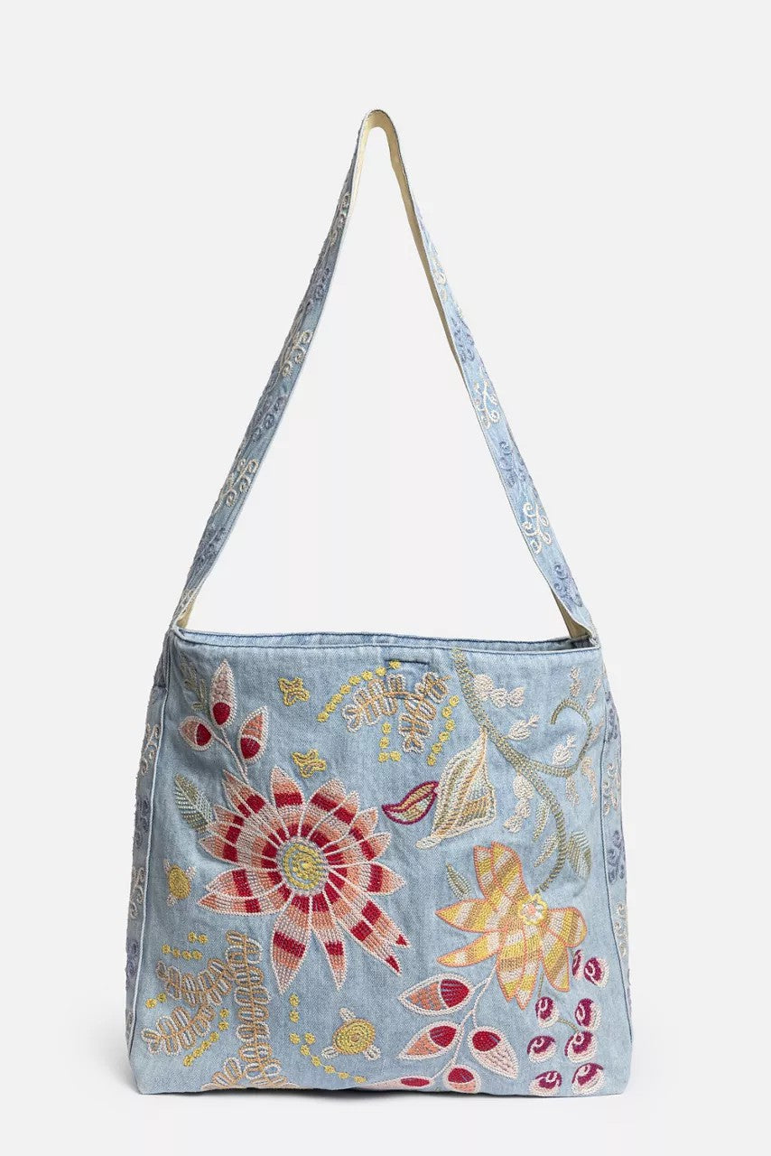 Johnny Was WIDE STRAP DENIM TOTE BAG