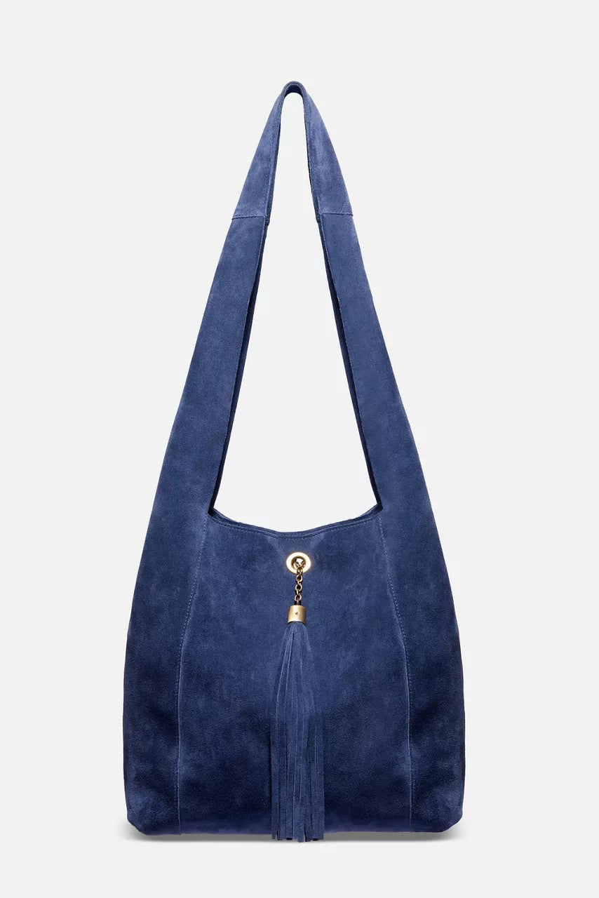 Johnny Was TASSEL CHAIN ITALIAN SUEDE HOBO BAG