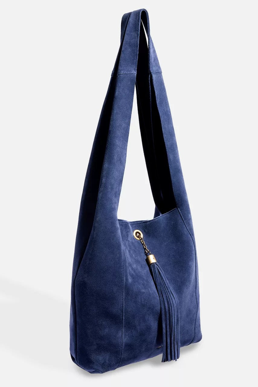Johnny Was TASSEL CHAIN ITALIAN SUEDE HOBO BAG