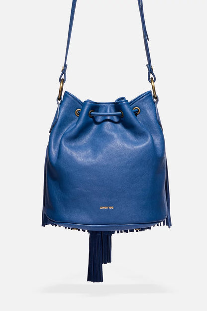 Johnny Was ITALIAN LEATHER FRINGE BUCKET BAG