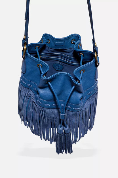 Johnny Was ITALIAN LEATHER FRINGE BUCKET BAG