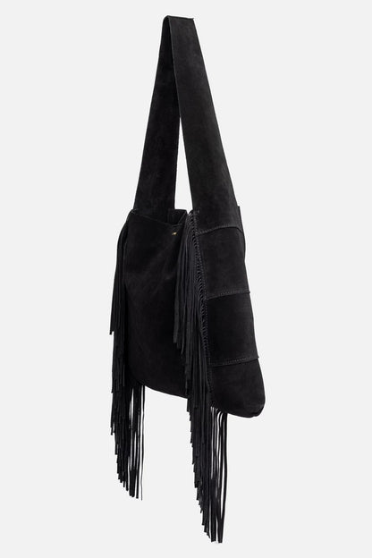 Johnny Was NERO ITALIAN SUEDE FRINGE HOBO