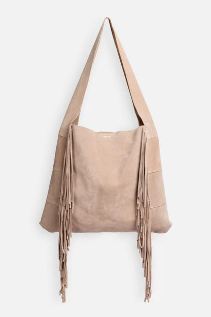 Johnny Was ITALIAN SUEDE FRINGE HOBO