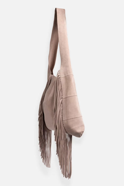 Johnny Was ITALIAN SUEDE FRINGE HOBO