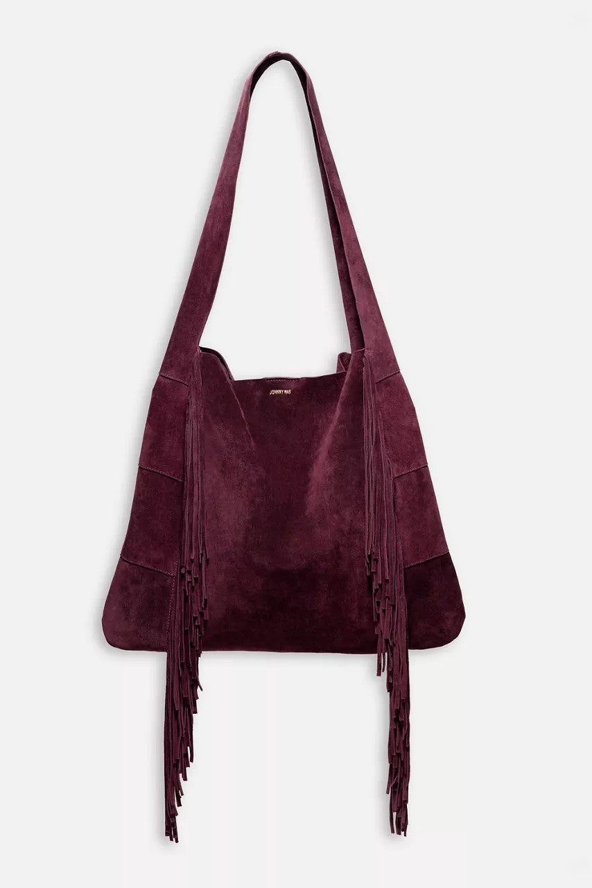 Johnny Was AMARONE ITALIAN SUEDE FRINGE HOBO
