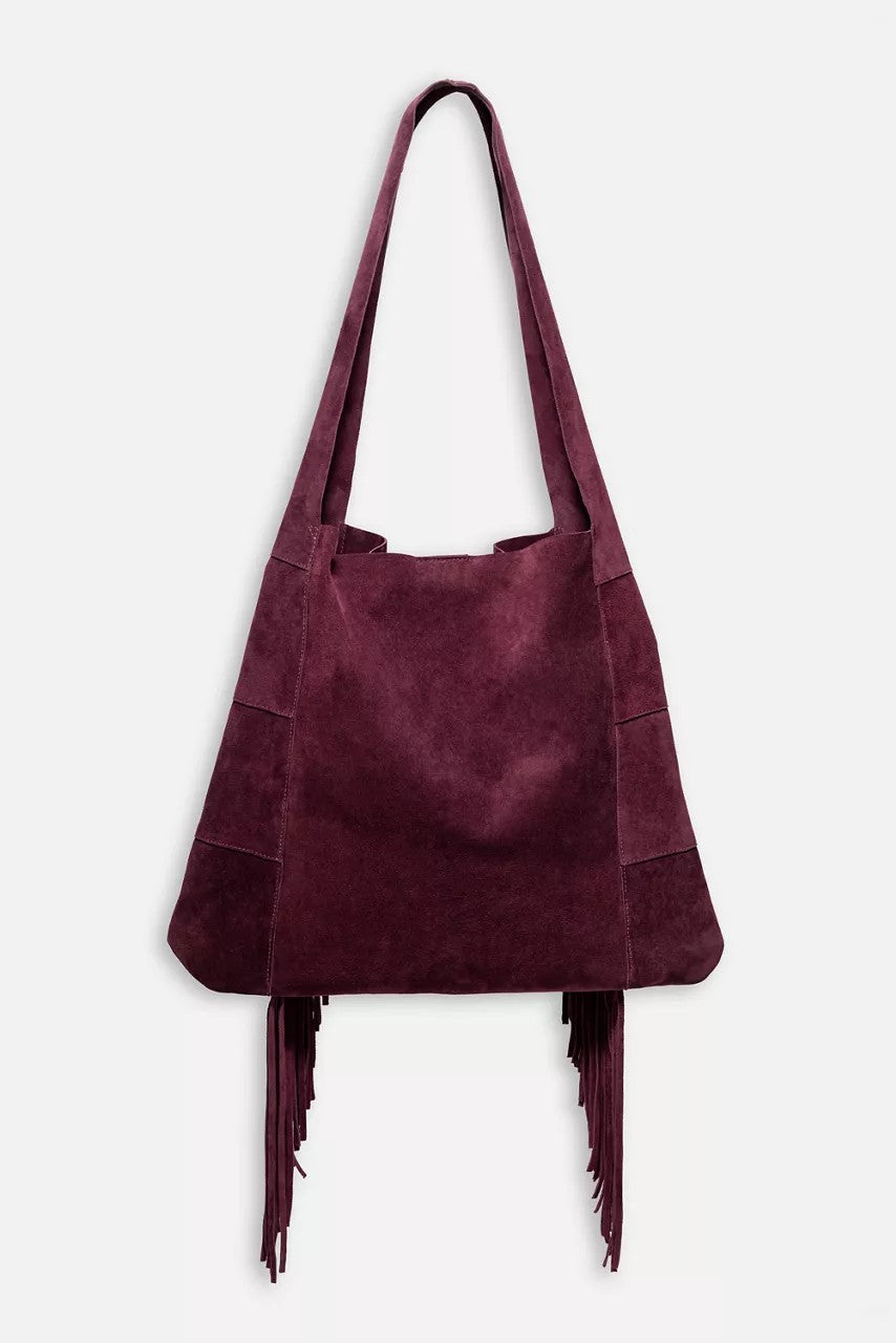 Johnny Was AMARONE ITALIAN SUEDE FRINGE HOBO