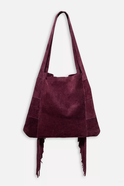 Johnny Was AMARONE ITALIAN SUEDE FRINGE HOBO