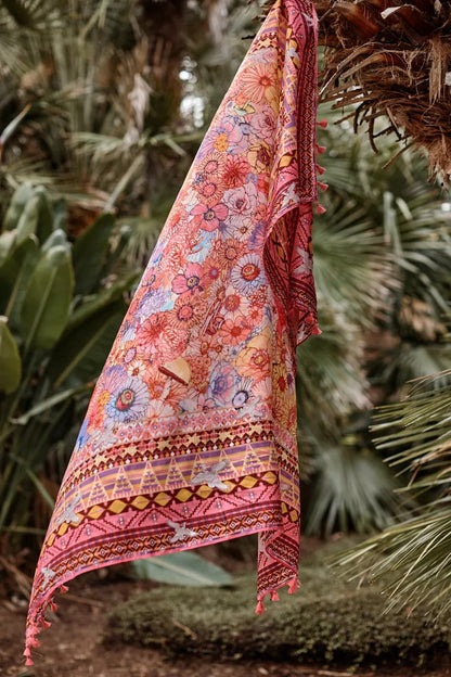 Johnny Was SAGE PINK SILK SCARF