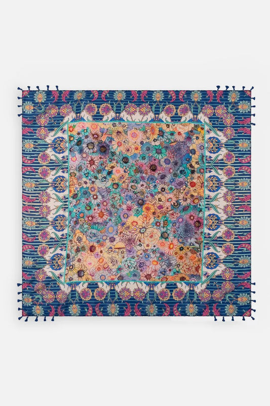 Johnny Was SAGE BLUE SILK SCARF
