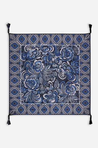 Johnny Was FEATHERY FLOWER SILK SCARF
